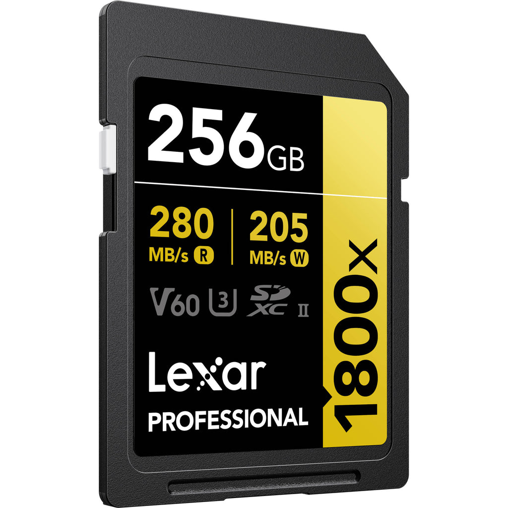 Lexar 256GB Professional 1800x UHS-II SDXC Memory Card (GOLD Series)