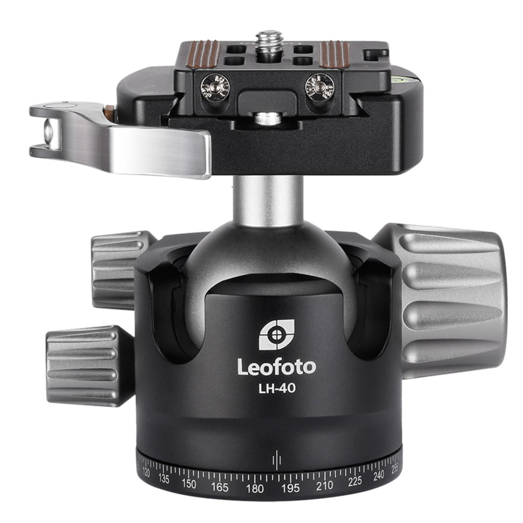 Leofoto LH-40LR 40mm Low Profile Ball Head with LR-50 Quick Release Lever Clamp and NP-50 Plate