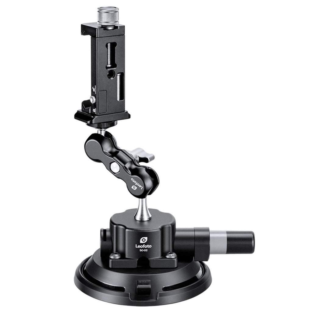 Leofoto SC-02 100mm Suction Cup with PC-90II and 93mm Magic Arm