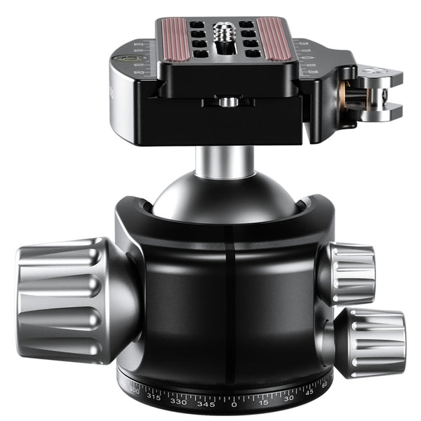 Leofoto LH-47LR 47mm Low Profile Ball Head with LR-60 Quick Release Lever Clamp and QP-70N Plate