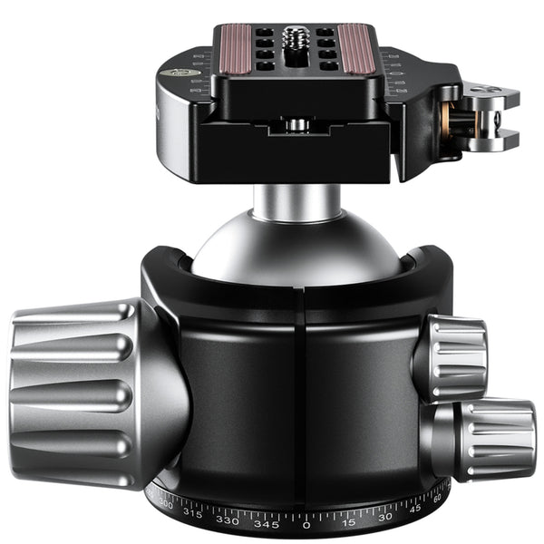 Leofoto LH-55LR 55mm Low Profile Ball Head with LR-70 Quick Release Lever Clamp and QP-70N Plate