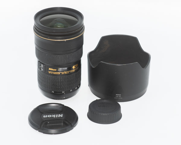 Nikon AF-S 24-70mm f/2.8G ED Lens with Box, Hood, Caps & Pouch (Second Hand)