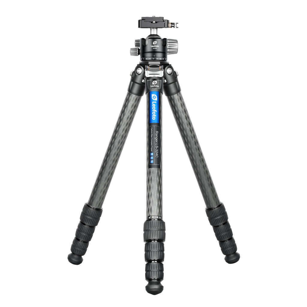 Leofoto LS-324C Ranger Series 4 Section Carbon Fibre Tripod with LH-40LR (Lever Release) Ball Head