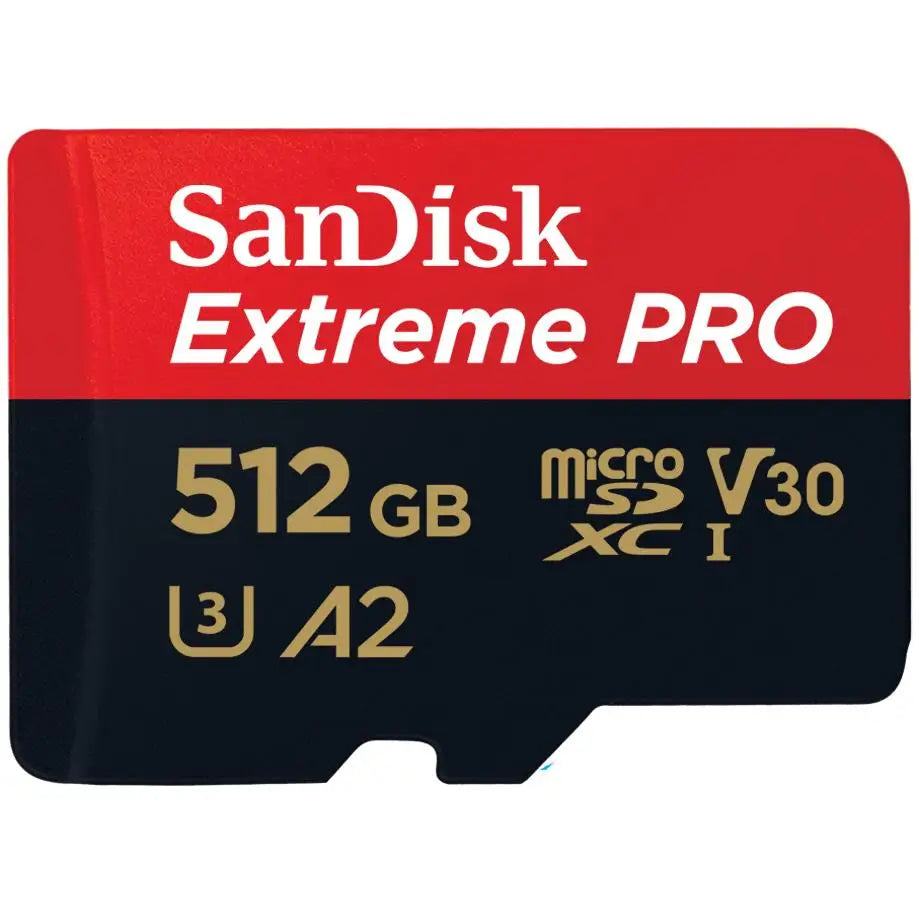 SanDisk Extreme Pro microSDXC UHS-I A2 Card 512GB 200MB/S Write 90MB/s & SD Adaptor