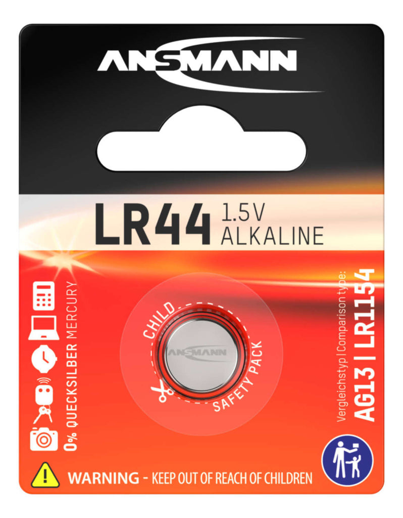 Ansmann LR44 1.5V Alkaline Coin Cell Battery