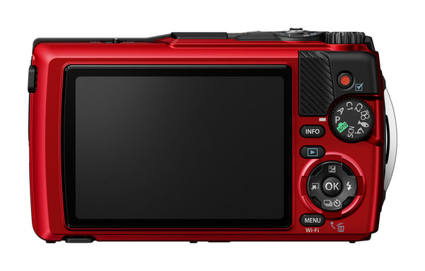 OM System TG-7 Digital Tough Camera (Red) with PT-059 Underwater Housing