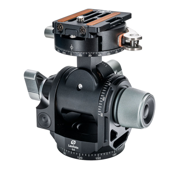 Leofoto G4PCL 60mm 3-Axis Geared Head with Lever Release Clamp