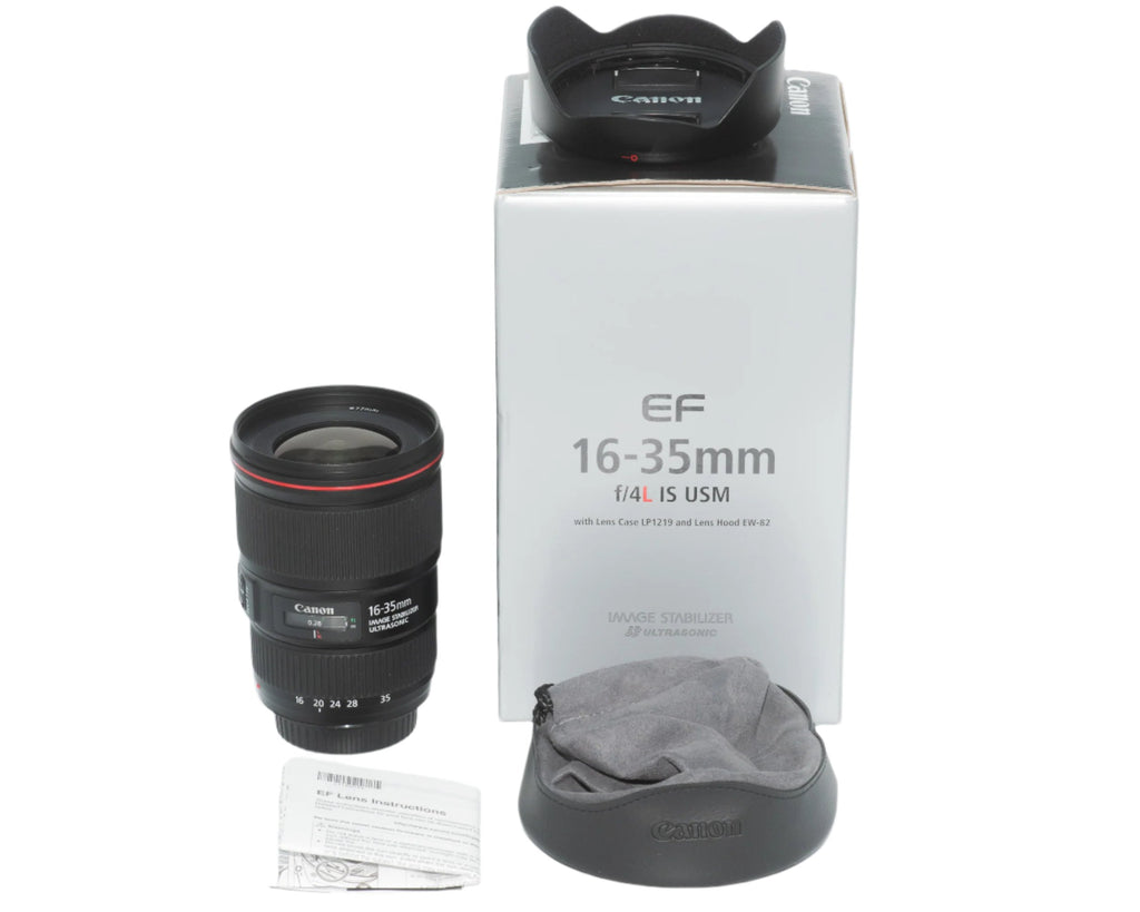 Canon EF 16-35mm f4L USM Lens Mint in Box with Pouch Hood and Caps (Second Hand)