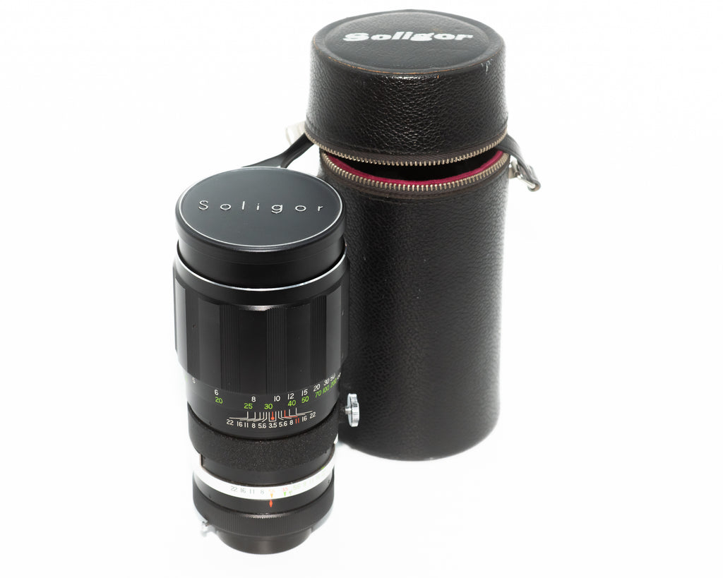 Soligor 200mm f/3.5 Screw Mount Lens with Hood, Caps and Case (1678278) (Second Hand)