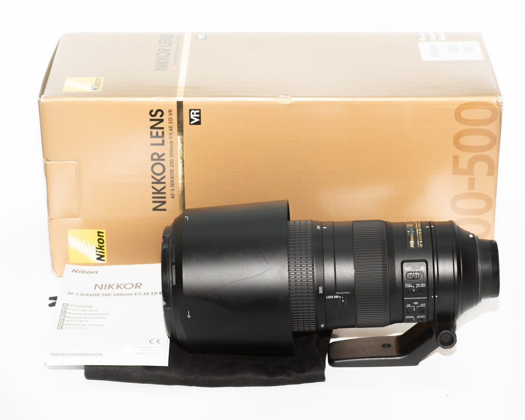 Nikon AF-S NIKKOR 200-500mm f/5.6E ED VR Lens Lens in Box with Hood and Caps (Second Hand)