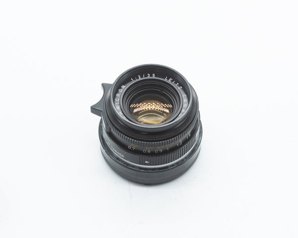 Leica M 35mm f/2 Summicron Leitz Lens Black w/Caps Made In Canada Version2 (Second Hand)