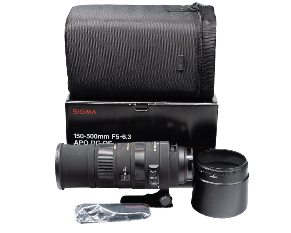 Sigma 150-500mm f/5-6.3 APO DG HSM Sony A Lens w/Box Caps Case (Second Hand)