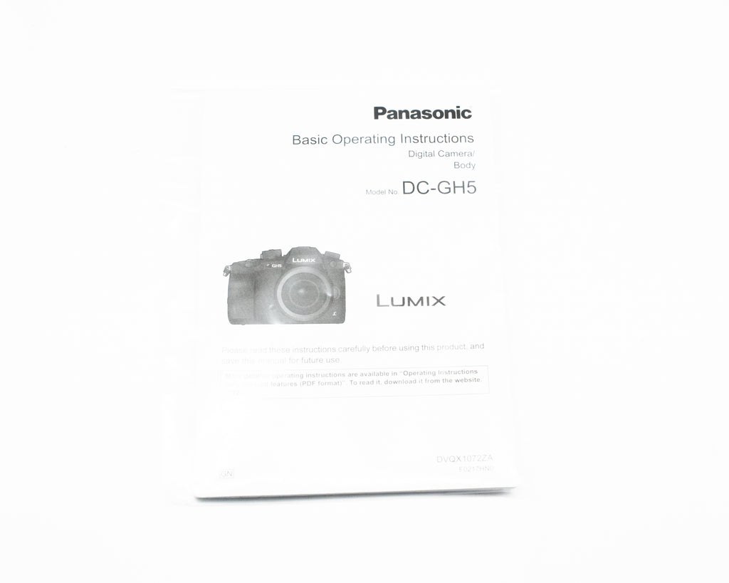 Panasonic Lumix GH5 Operating Instructions Manual (English) with Warranty Card (Second Hand)