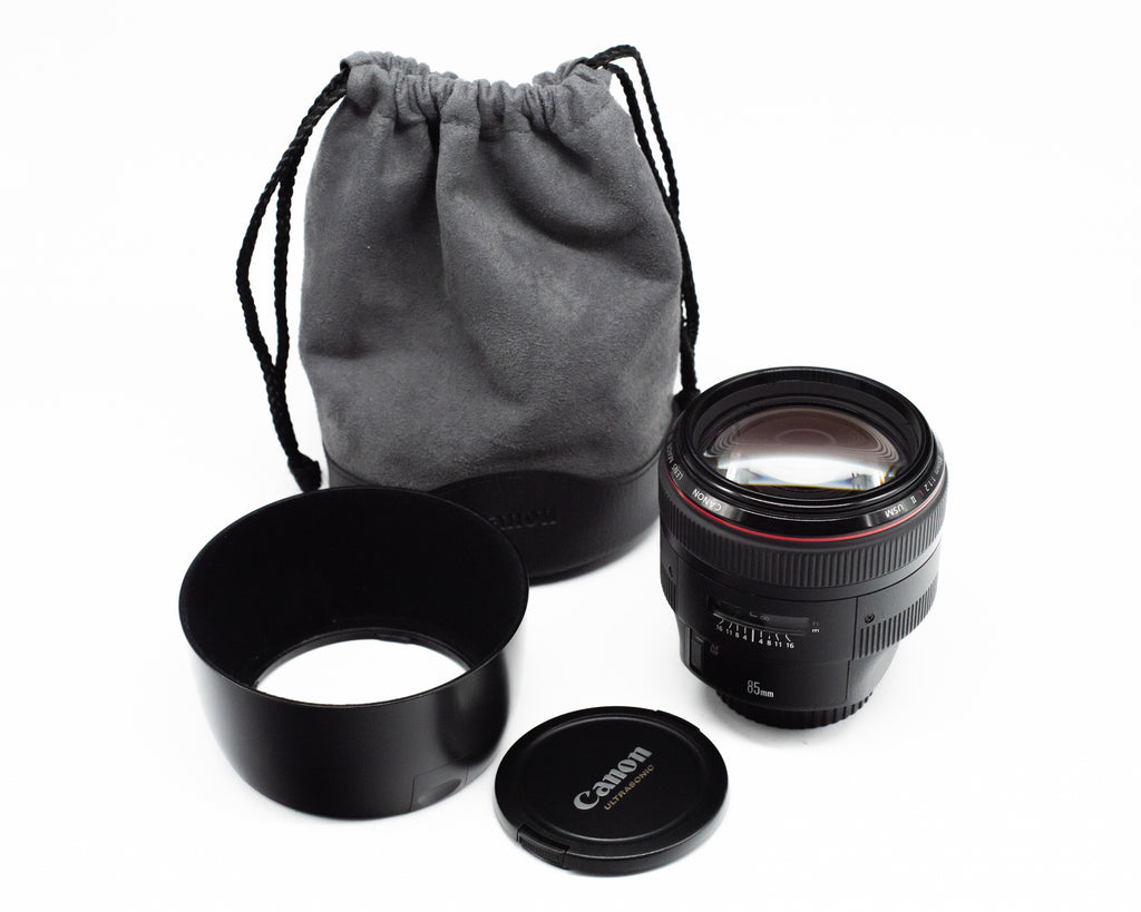 Canon EF 85mm f/1.2L USM II Lens with Hood, Caps and Pouch 177124 (Second Hand)