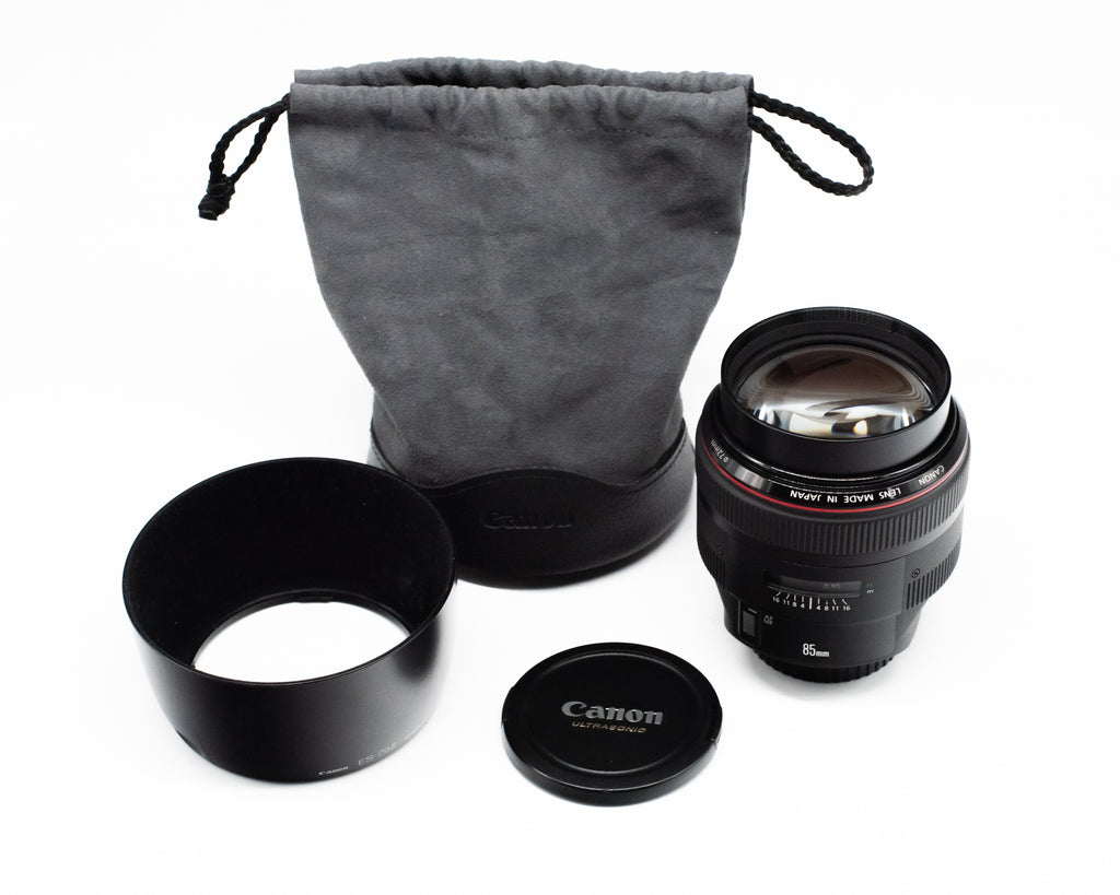 Canon EF 85mm f/1.2L USM II Lens with Hood, Caps and Pouch 144379 (Second Hand)