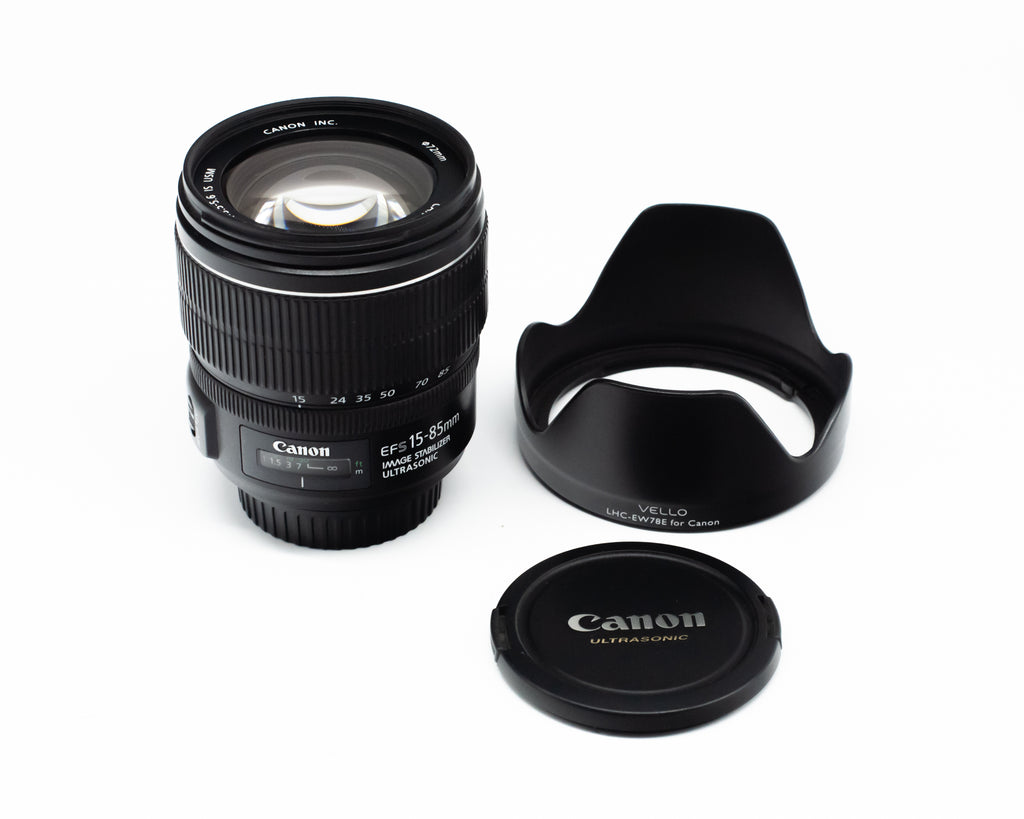 Canon EF-S 15-85mm f/3.5-5.6 IS USM with Caps and Hood 5802030430 (Second Hand)