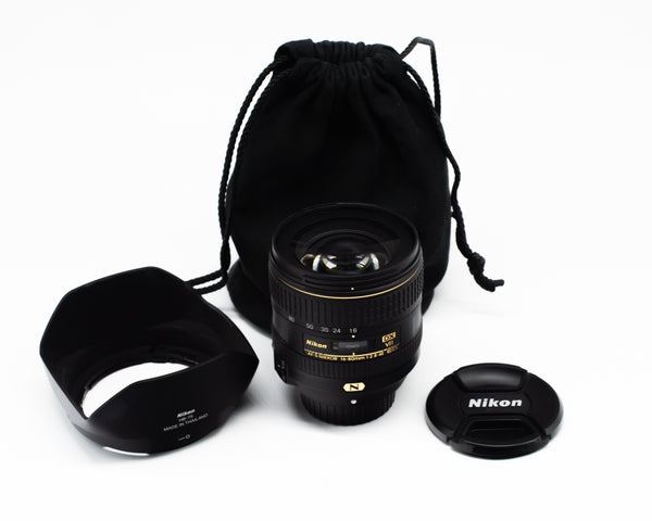 Nikon AF-S DX NIKKOR 16-80mm f/2.8-4E ED VR Lens with Caps Hood & Bag (Second Hand)