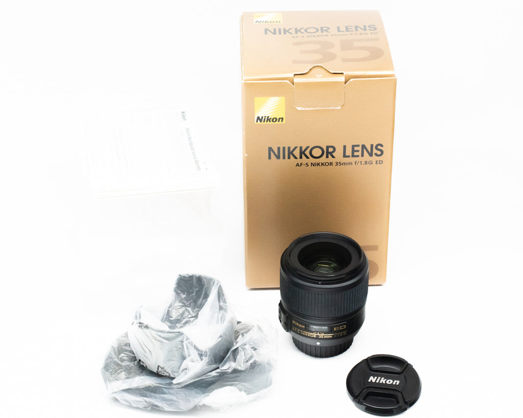 Nikon AF-S NIKKOR 35mm f/1.8G ED Lens with Box Hood Pouch & Manual 241339 (Second Hand)