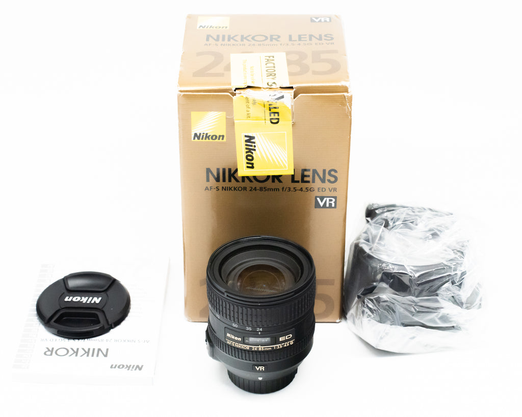 Nikon AF-S NIKKOR 24-85mm f/3.5-4.5G ED VR Lens with Box Hood Pouch & Manual (Second Hand)