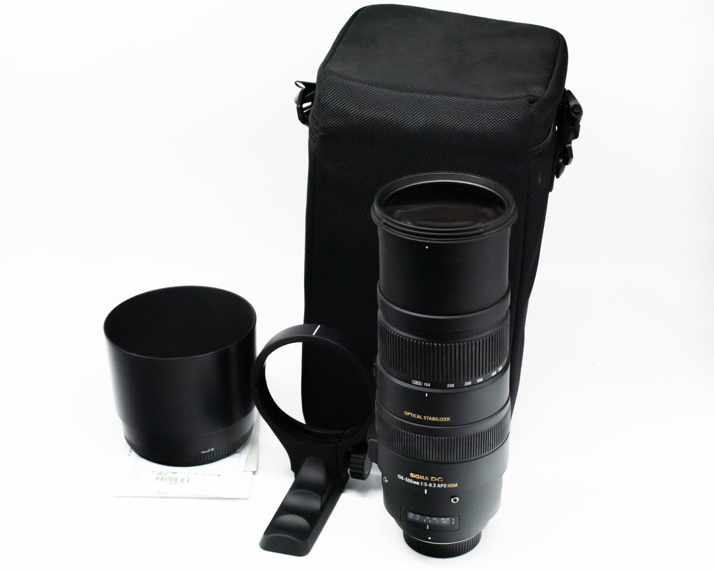 Sigma AF 150-500mm f/5-6.3 OS APO DG HSM Lens for Nikon F with Case & Caps 13109303 (Second Hand)