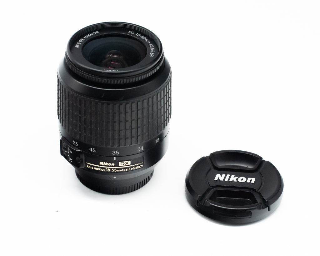 Nikon AF-S NIKKOR 18-55mm f/3.5-5.6G ED DX Lens with Caps 2015383 (Second Hand)