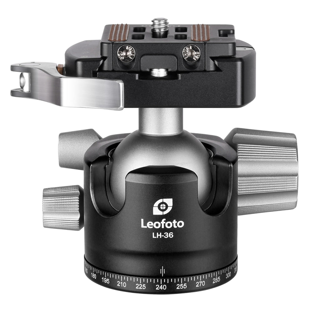 Leofoto LH-36LR 36mm Low Profile Ball Head with LR-50 Quick Release Lever Clamp and NP-50 Plate