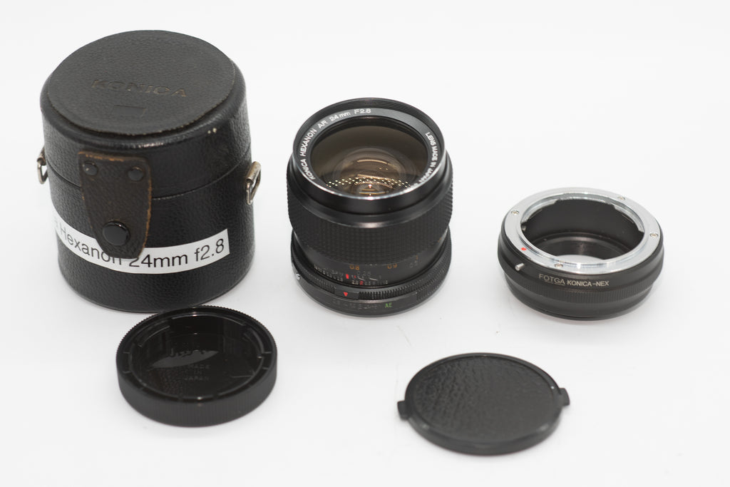 Konica Hexanon 24mm f/2.8 Manual Focus Lens for Sony E-Mount (Second Hand) with Hard Case