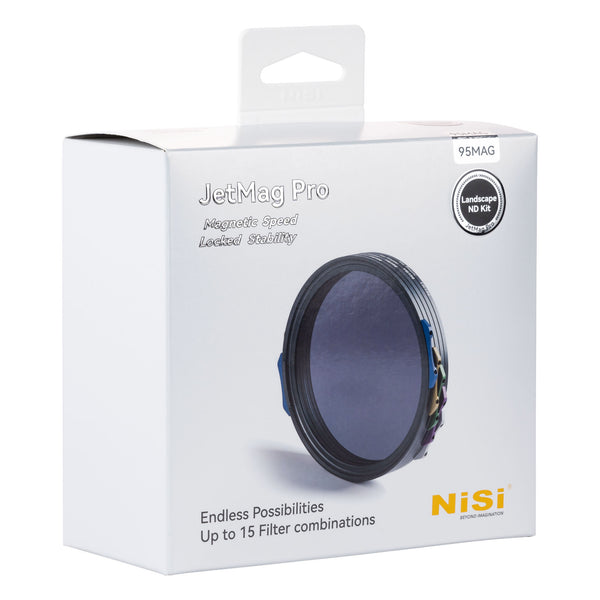 NiSi JetMag Pro Landscape ND Kit 95MAG Magnetic Filter Kit (FS ND 3 Stop, FS ND 6 Stop, FS ND 10 Stop, TC CPL, 86mm/95mm Adaptors, Two Front Caps,  Back Cap, Caddy Pouch)