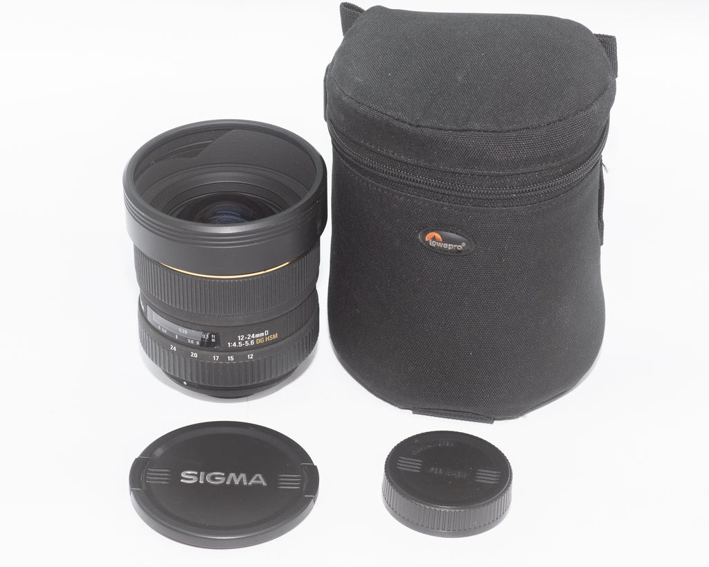 Sigma AF-D 12-24mm f/4.5-5.6 DG HSM Lens for Nikon F with Case and Caps (Second Hand)