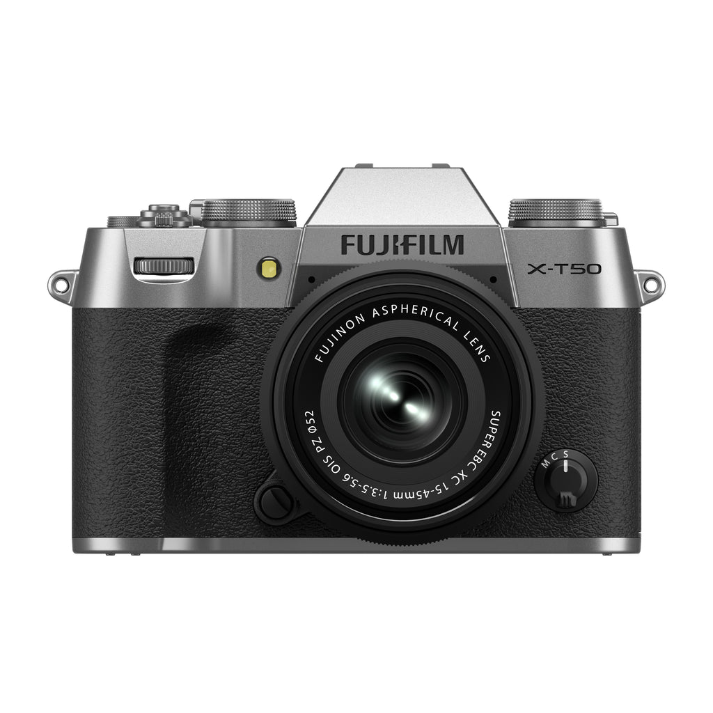 FUJIFILM X-T50 Mirrorless Camera (Silver Body) with XC 15-45mm Lens Kit