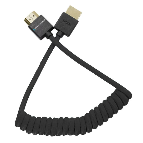 Kondor Blue Full HDMI Coiled Cable 30-60cm Black