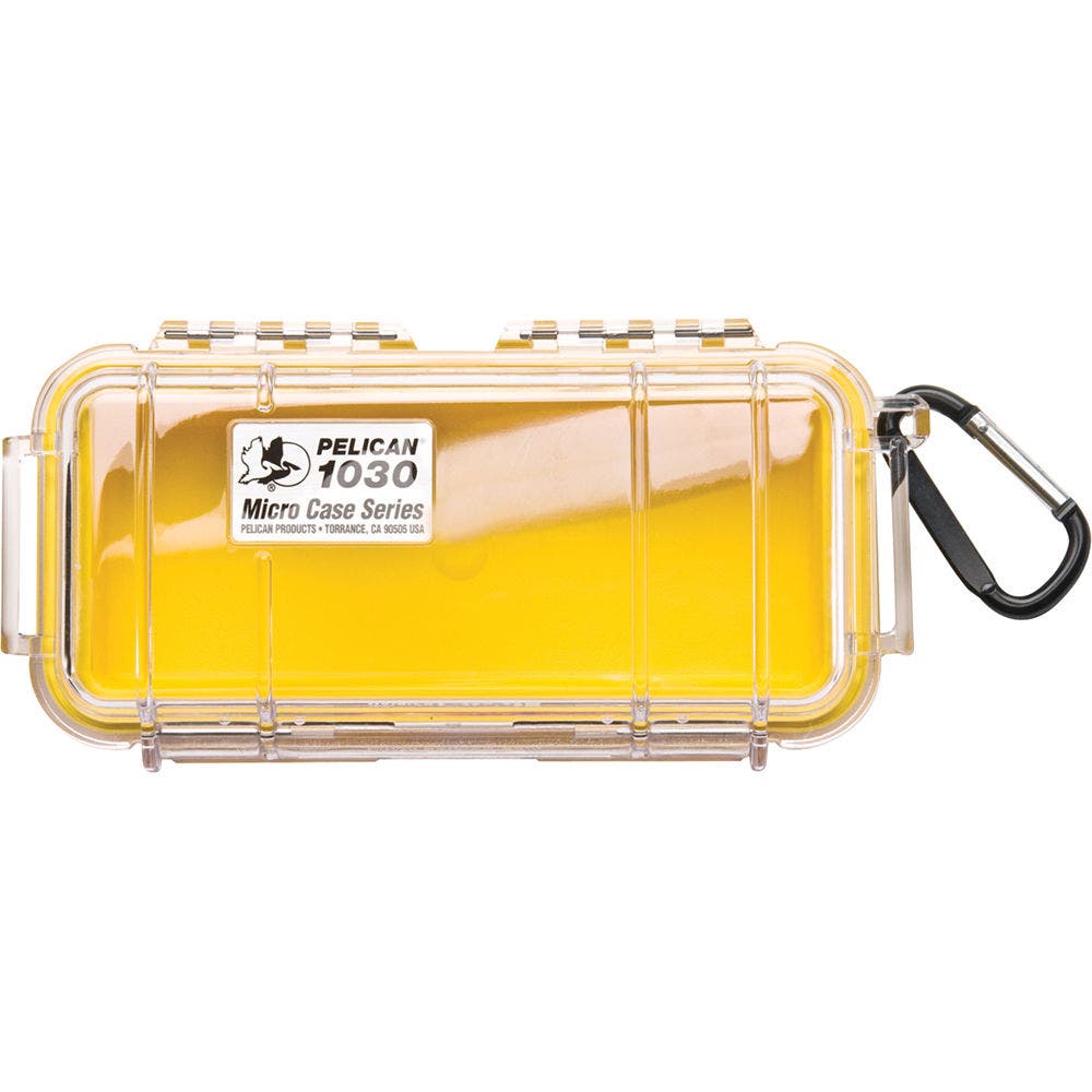 Pelican 1030 Micro Case (Clear Yellow with Colored Lining)