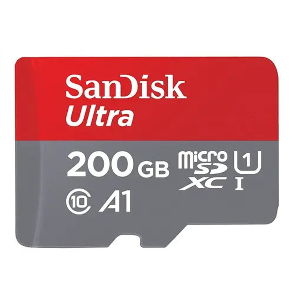 SanDisk Ultra microSDXC, SDQUAR 200GB U1 C10 A1 UHS-1 (100MB/s R) 4x6 10Y