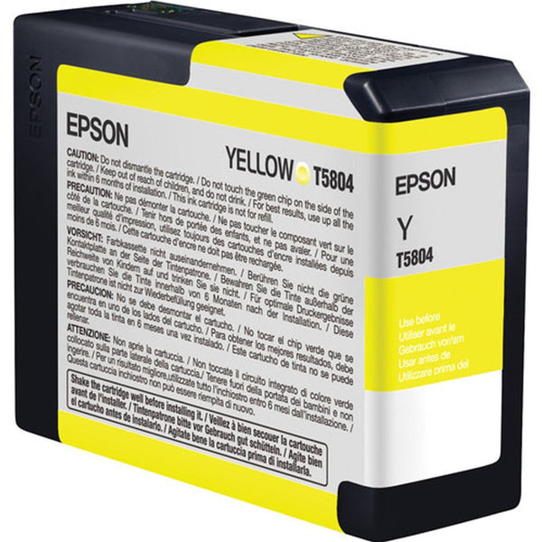 Epson T5804 UltraChrome K3 Yellow Ink Cartridge (80ml)