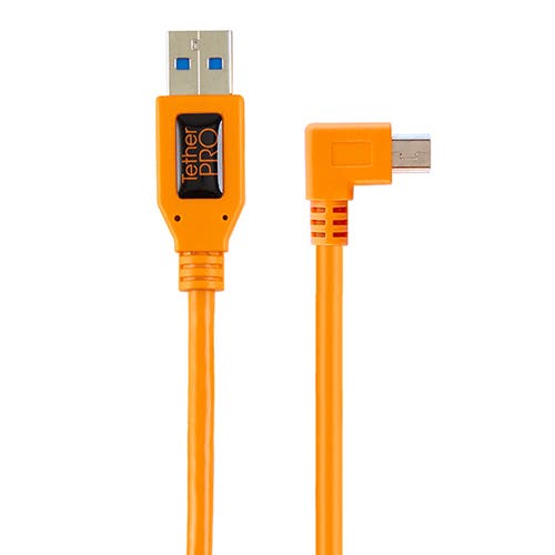 Tether Tools 50cm Tetherpro USB 2.0 to Mini-B Right Angle Adapter Cable (High-Visibilty Orange)