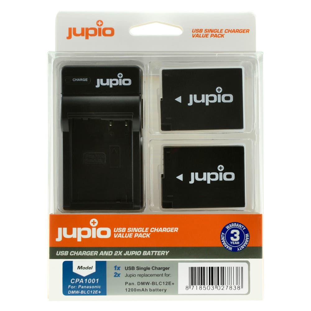 Jupio Value Pack: 2x Battery DMW-BLC12E + USB Single Charger