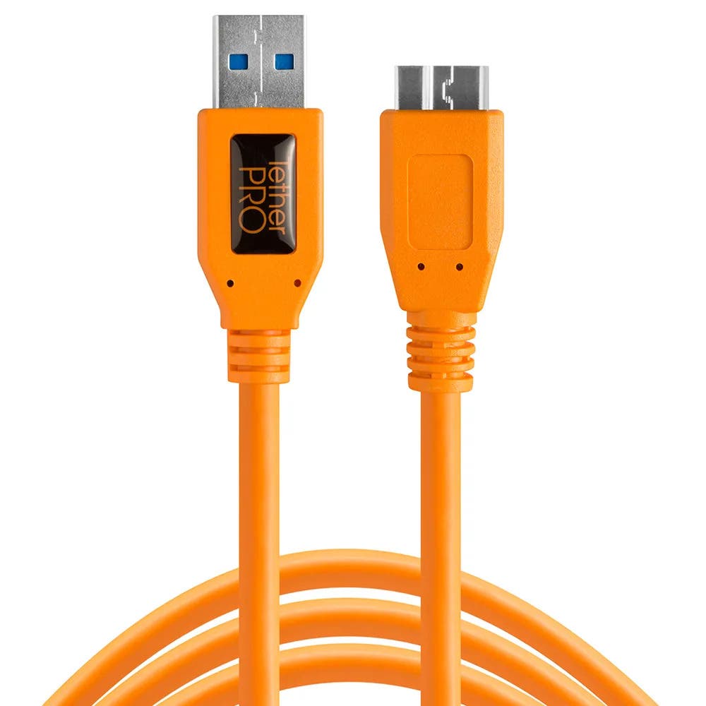 Tether Tools TetherPro USB 3 Male To Micro-B 5 Pin - 1.8m Hi-Vis (Orange)